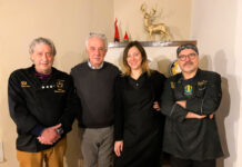 Da sx Chef Geppino Pepe, socio Pasquale Pepe, direttore di sala Lilia Pepe, pizzaiolo Giuseppe Scagliarini